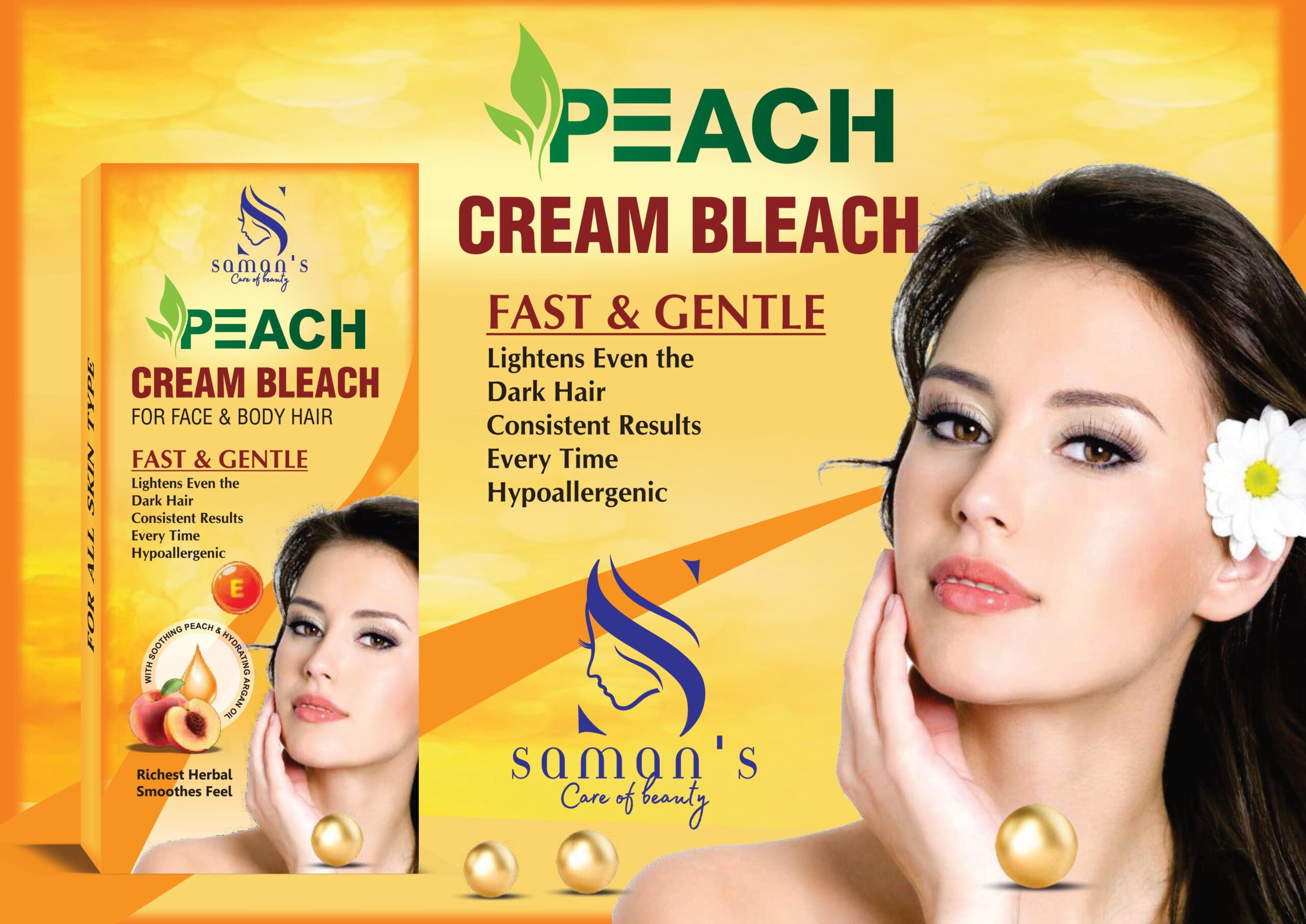 Peach Cream Bleach (Pack of 12) - Fast & Gentle Hair Lightening | Hypoallergenic